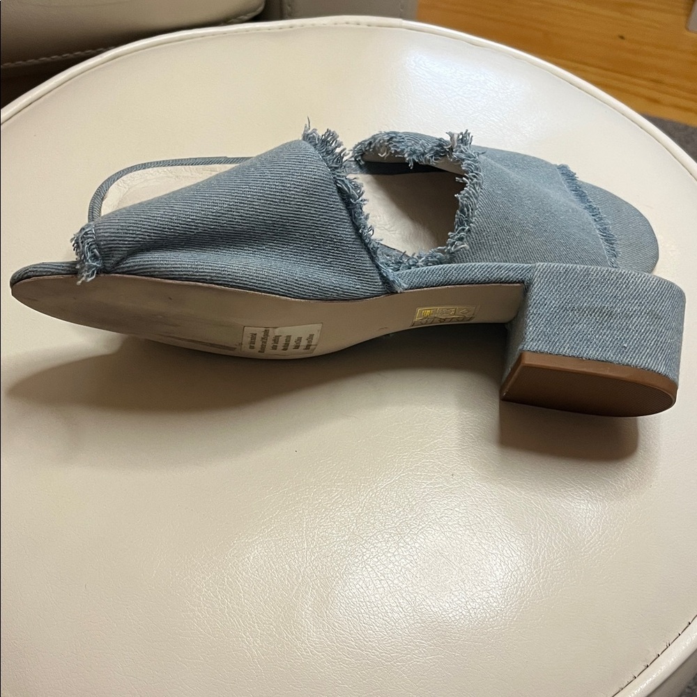 Anthropologie Jeffery Campbell Denim Slides Size 9 - Picture 8 of 12